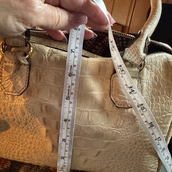 Anne Klein Gray Crocodile-Embossed Satchel Handbag Vintage Style - Picture 7 of 8